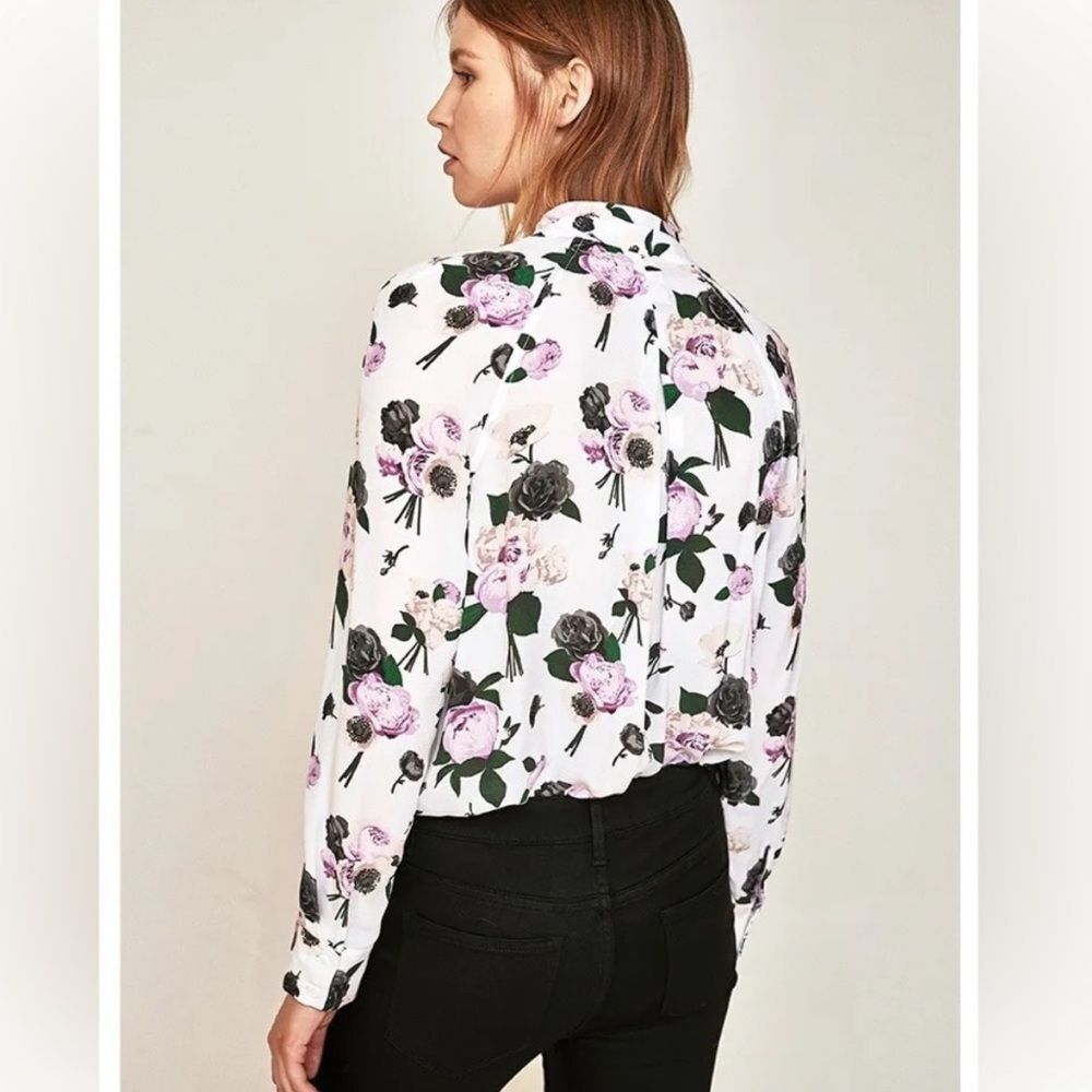 Equipment Liana Silk Floral Long Sleeved Blouse Large - Picture 2 of 9
